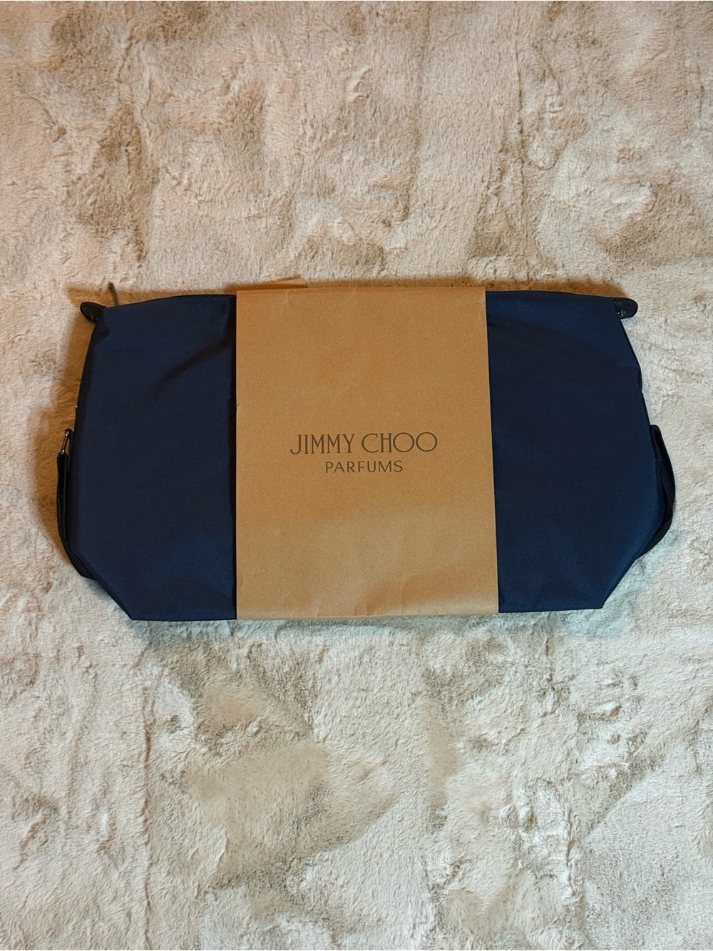 💼 NWT Jimmy Choo Parfums Navy Blue Nylon Weekender Travel Duffle Bag